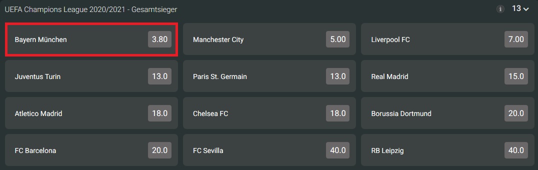 Tipster Wettquoten