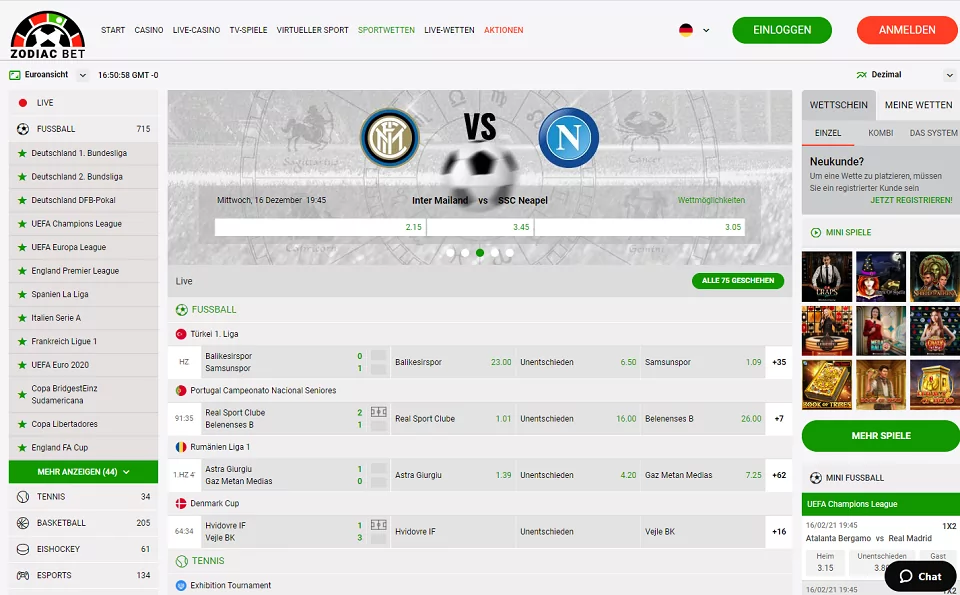 ZodiacBet Webseite