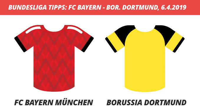 Bundesliga Tipps: FC Bayern München - Borussia Dortmund, 6.4.2019 (Prognose, Tipps & Quoten) Bundesliga Tipps: FC Bayern München - Borussia Dortmund, 6.4.2019 (Prognose, Tipps & Quoten)
