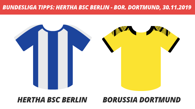 Bundesliga Tipps: Hertha BSC Berlin - Borussia Dortmund, 30.11.2019 (Prognose, Tipps & Quoten) Bundesliga Tipps: Hertha BSC Berlin - Borussia Dortmund, 30.11.2019 (Prognose, Tipps & Quoten)