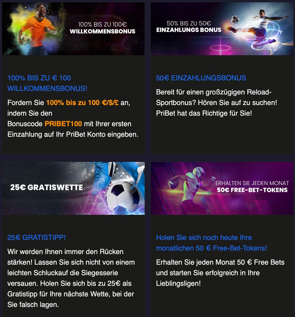 Pribet Sportwetten Aktionen 