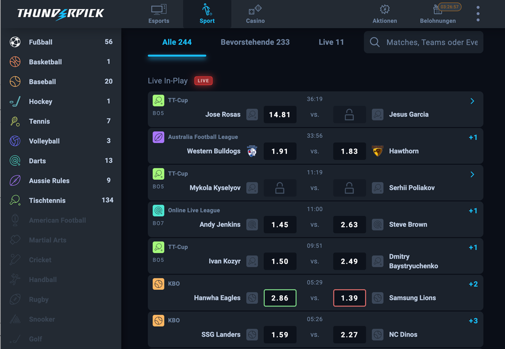 Thunderpick Live Wetten