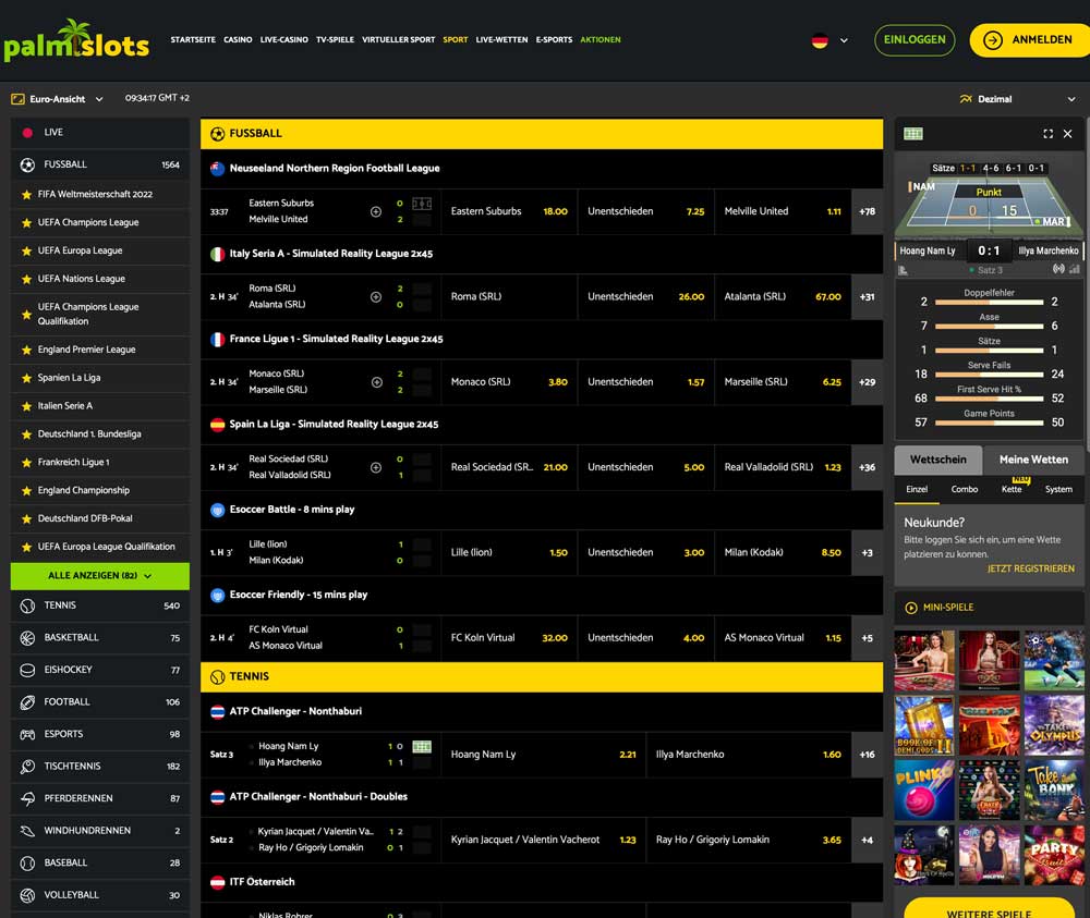PalmSlots Website