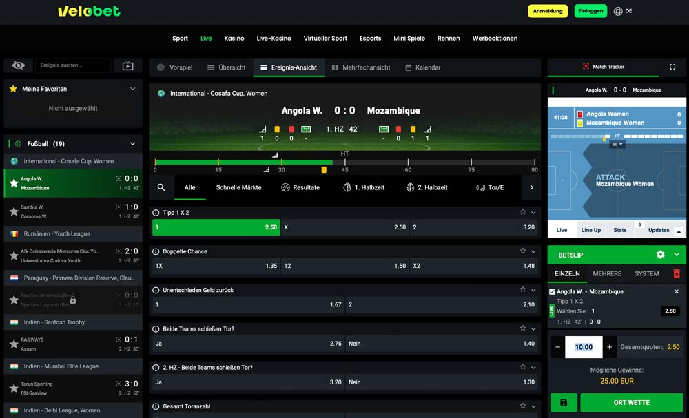 Velobet Livewetten