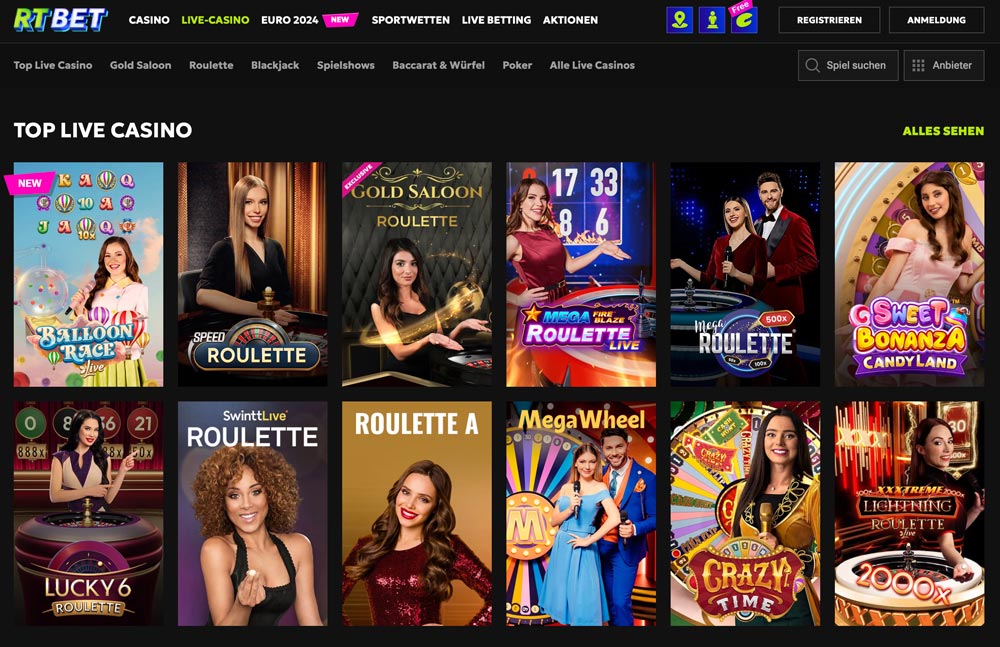 Livecasino RTbet