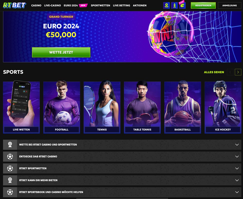 RTbet Website