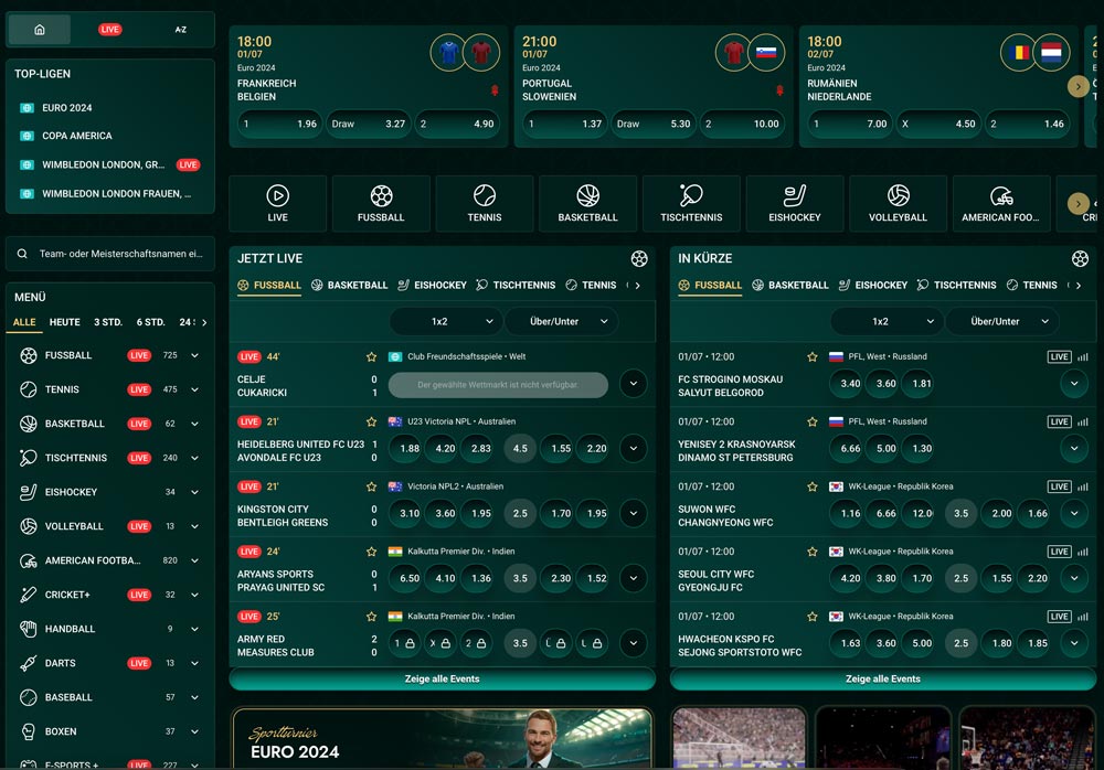 Sportwettenportal von Cashed