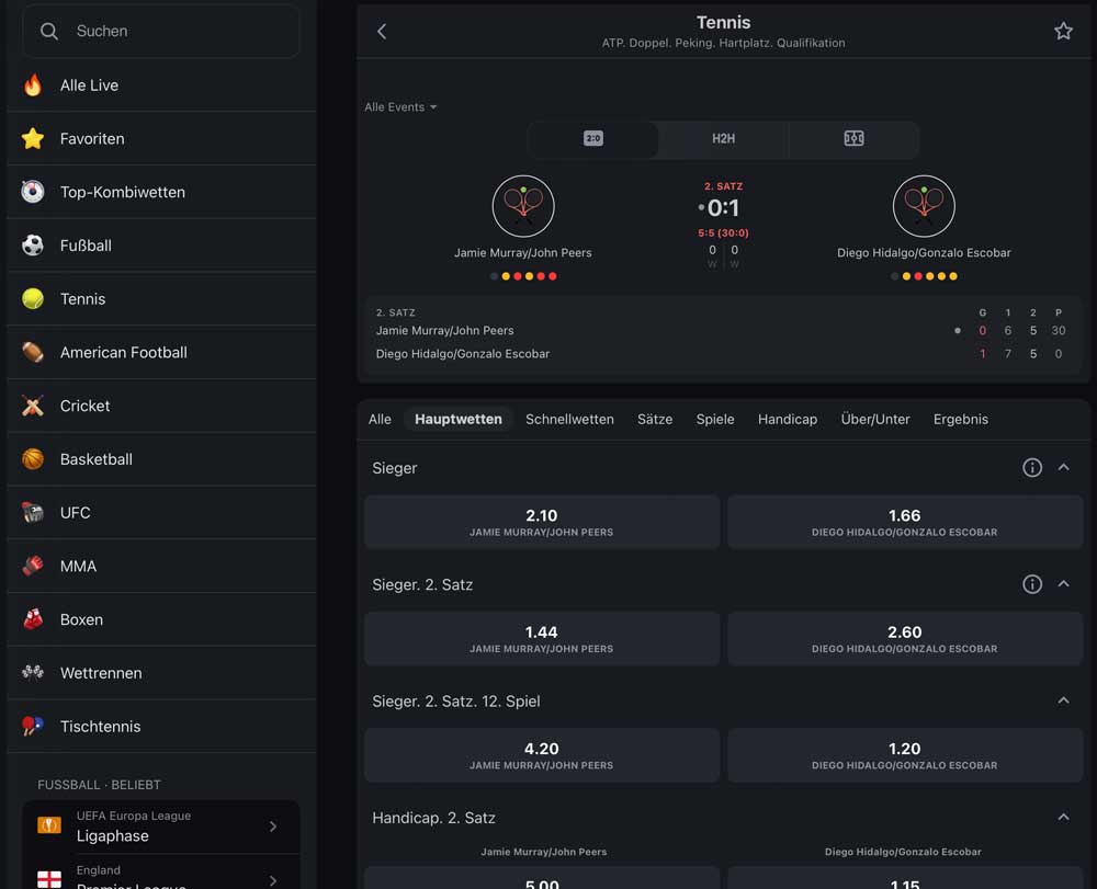 Betswap Live Sportwetten