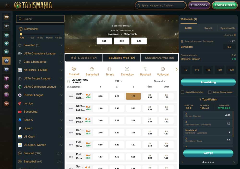 Talismania Sportwettenportal