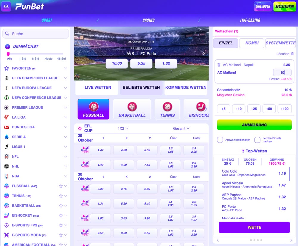 Funbet Sportwettenportal