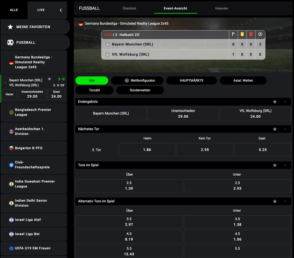 SportoSpin Livewetten