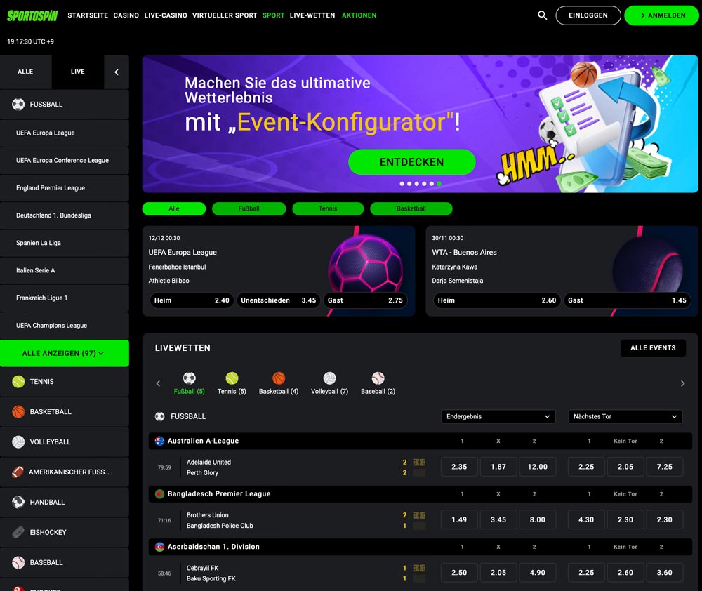 SportoSpin Sportwetten
