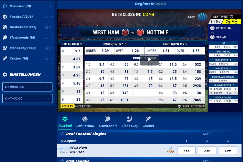 Bassbet Virtueller Sport