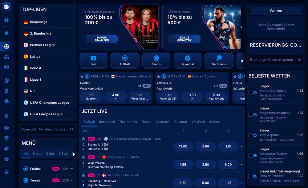 Sportwetten bei Boomerang