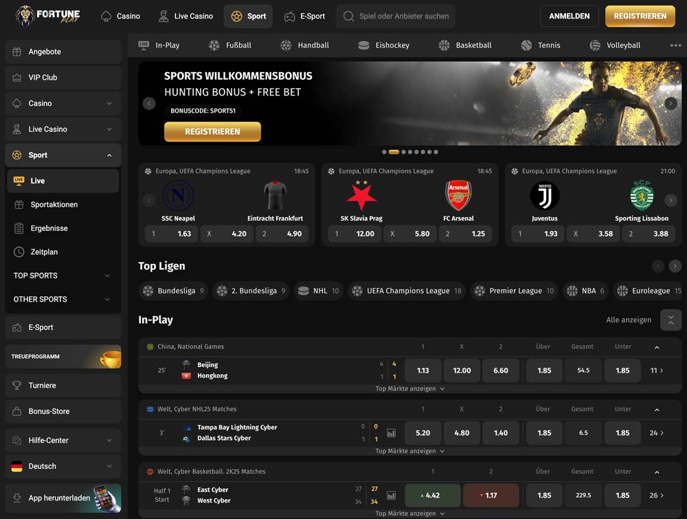 Fortuneplay Sportwetten