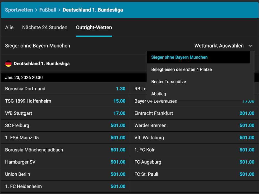 Silverplay Langzeitwetten Bundesliga