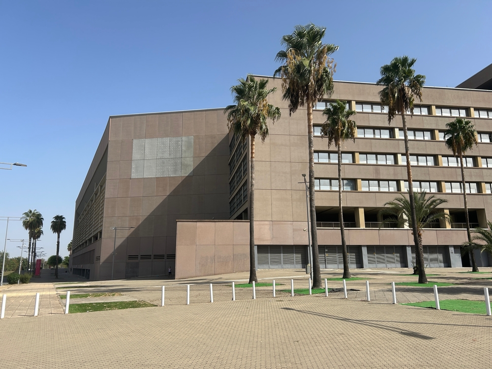 Außenansicht des Estadio La Cartuja in Sevilla, Heimspielstätte von Betis