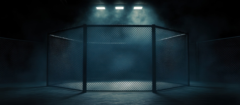 Octagon von außen als Sinnbild für MMA Wetten