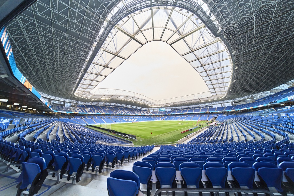 Innenraum der Reale Arena in San Sebastián, Spielort von Real Sociedad gegen Deportivo