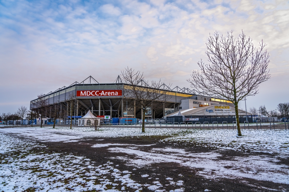 Stadion des 1. FC Magdeburg von aussen, Spielort der Partie gegen Hannover 96