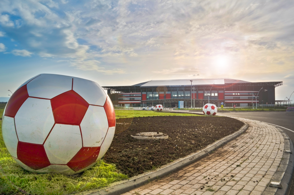 Außenansicht des Diyarbakır-Stadions, Spielort von Amed SK gegen Konyaspor
