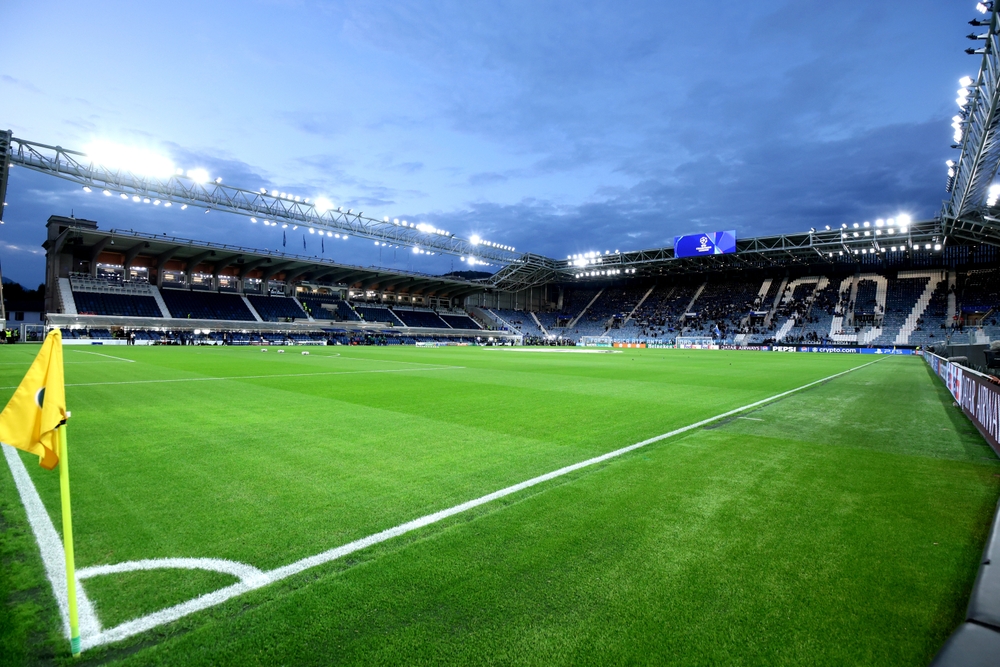 Innenraum des Stadions in Bergamo, Spielort von Atalanta gegen Paphos FC