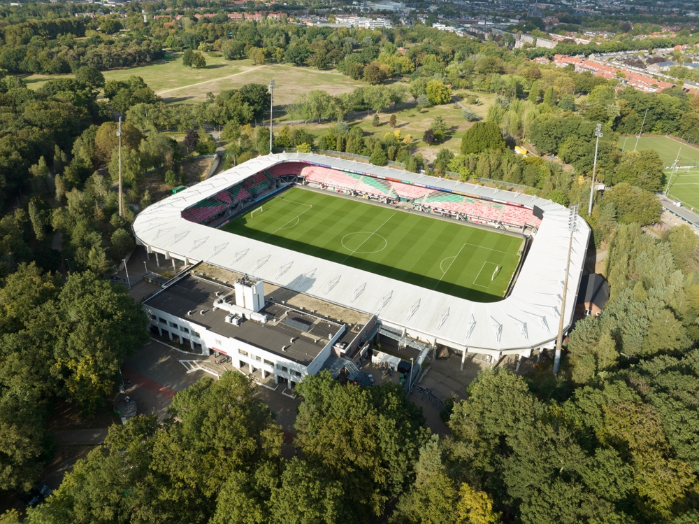 Goffertstadion in Nijmegen, Spielort von NEC gegen Levski Sofia