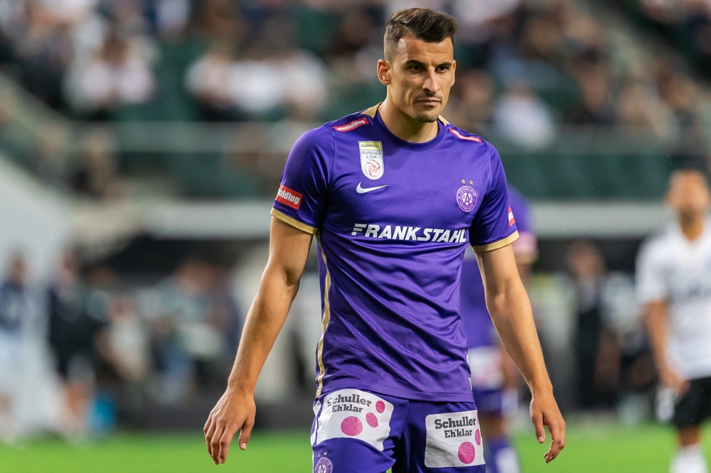 Manfred Fischer im Trikot von Austria Wien