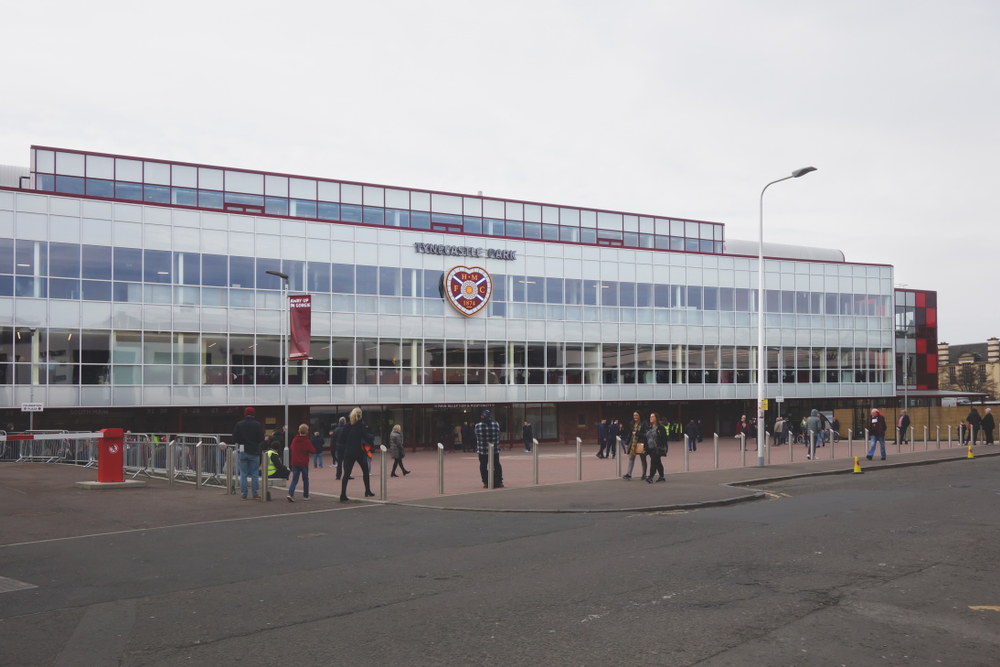 Tynecastle Park in Edinburgh, Spielort von Hearts gegen den FC Nordsjælland