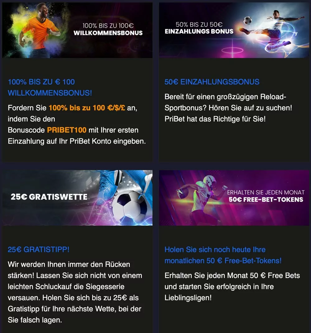 Pribet Sportwetten Aktionen