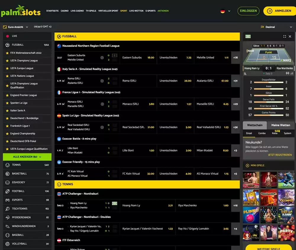 PalmSlots Website