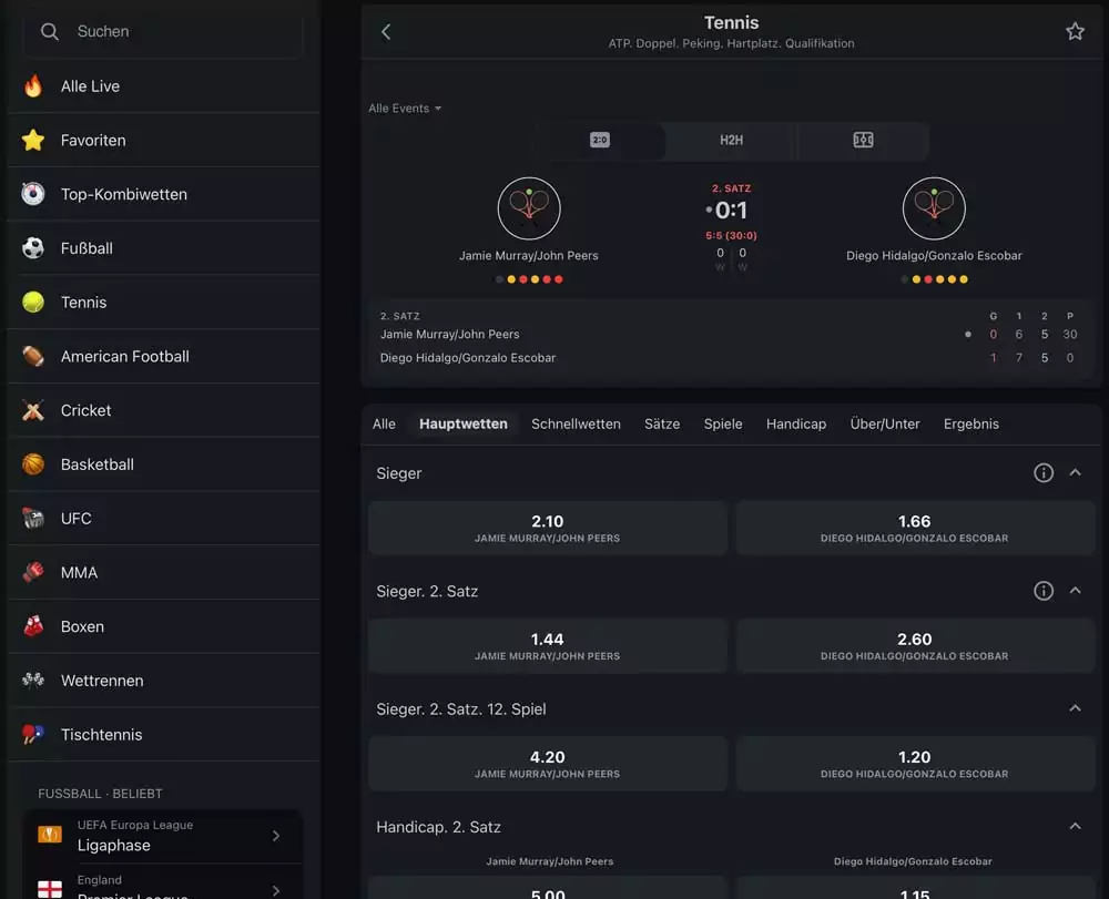 Betswap Live Sportwetten