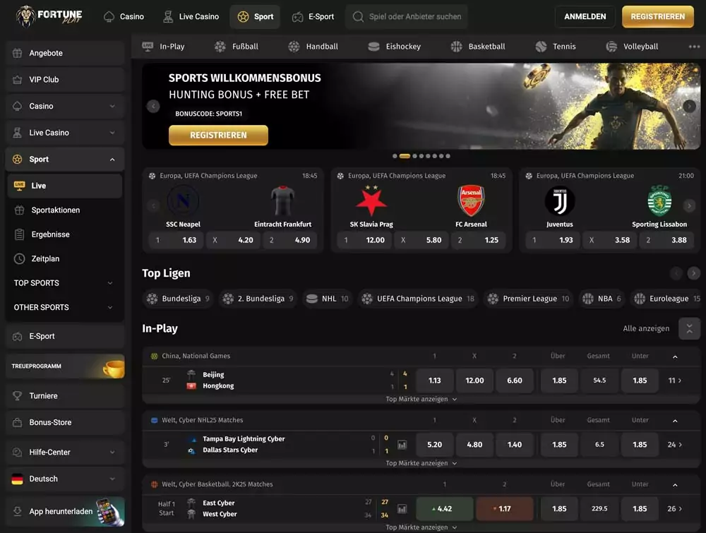 Fortuneplay Sportwetten
