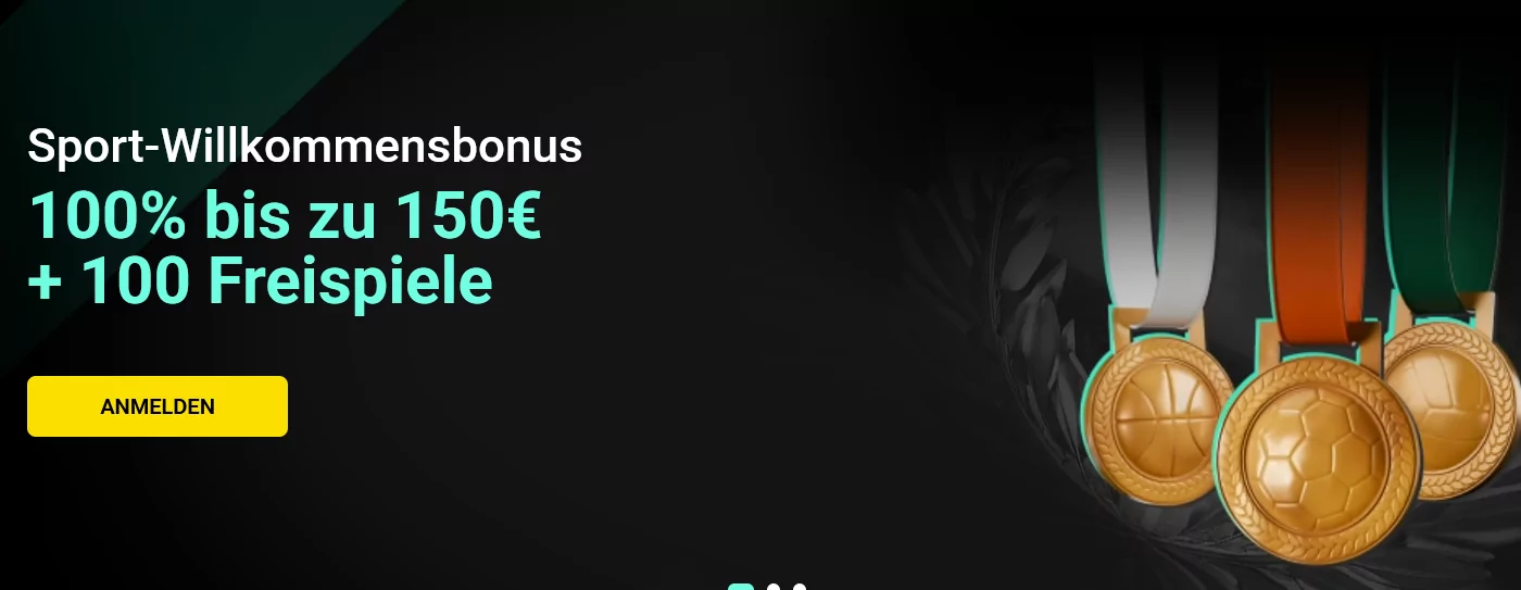 Bonusseite von 1Bet mit Sport- und Casinoangebot