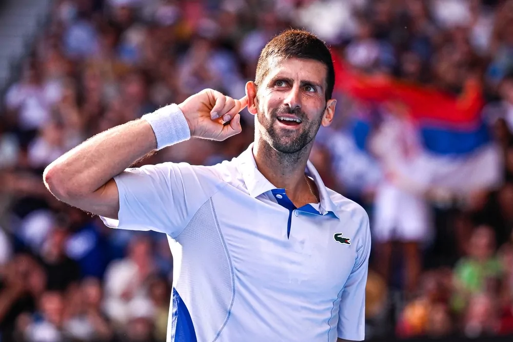 Novak Djokovic bei einem Grand Slam Turnier