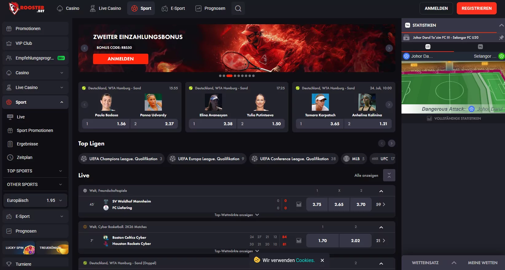 RoosterBet Test und Erfahrungen, Sportwetten Tipps heute
