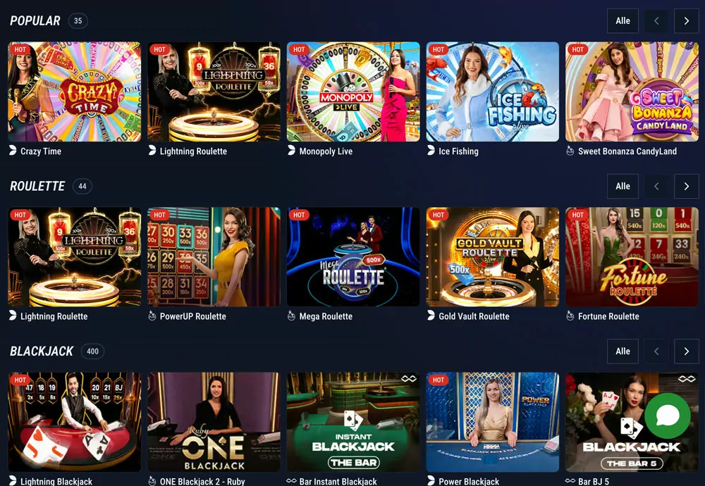 PlayBaze Casino Live und Slots