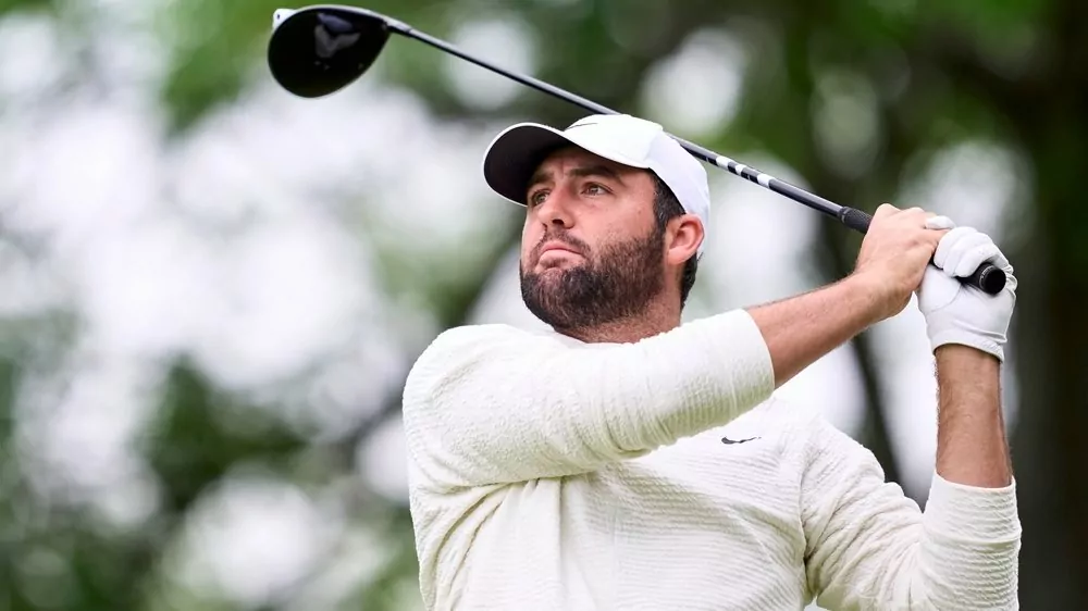 Golfprofi Scottie Scheffler bei einer Trainingsrunde