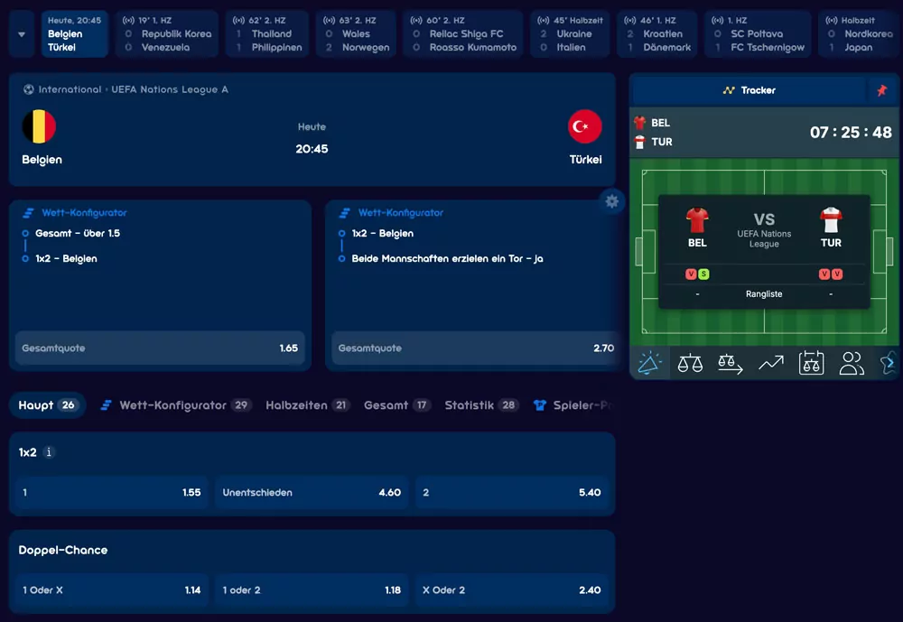 Spinsino Livewetten Playtracker