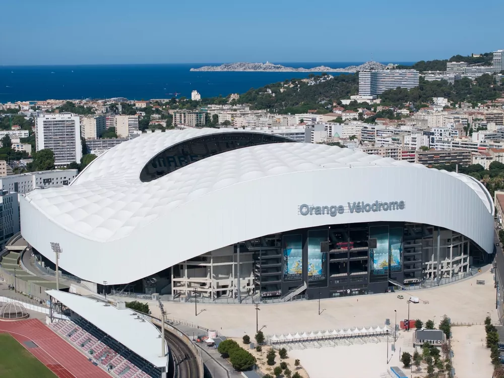 Stade Vélodrome in Marseille, Spielort von Olympique Marseille gegen Olympiakos Piräus